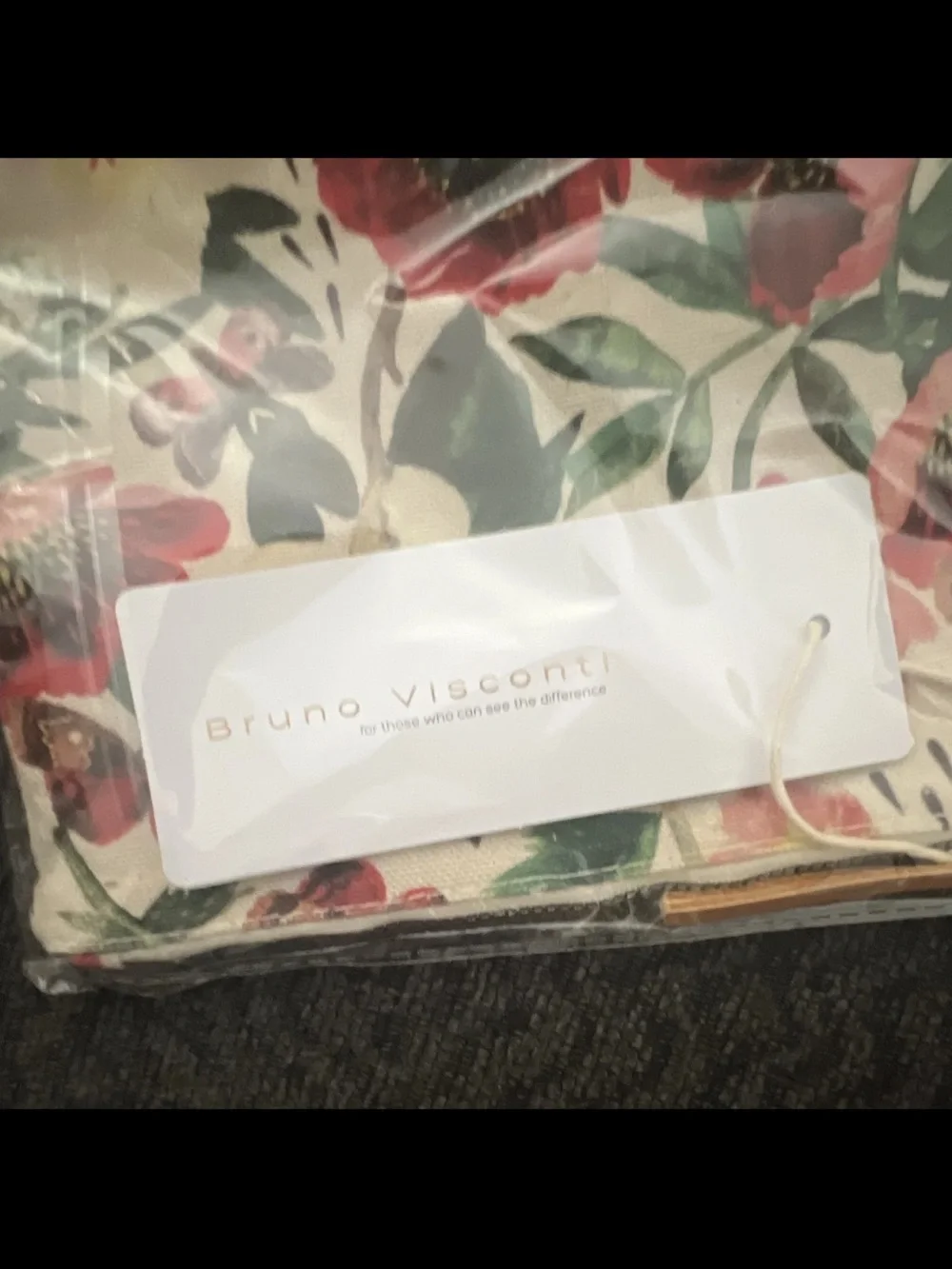Bruno Visconti Floral Cosmetic Bag - Cream with Red & Green Print